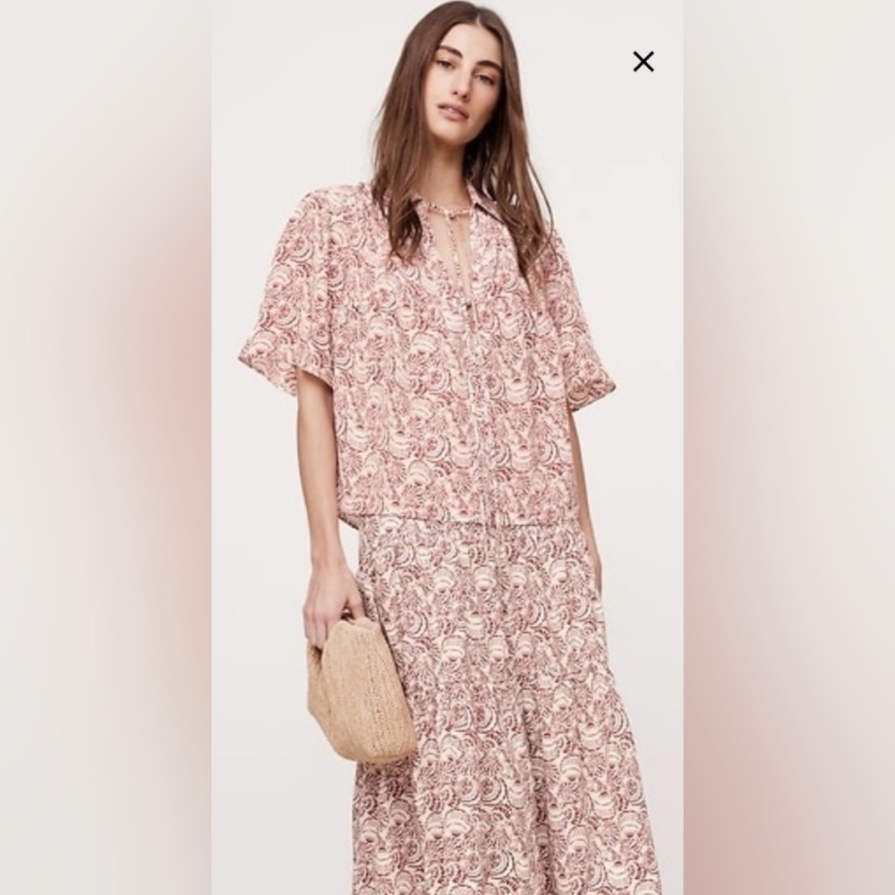 Banana Republic Pink Patterned Blouse